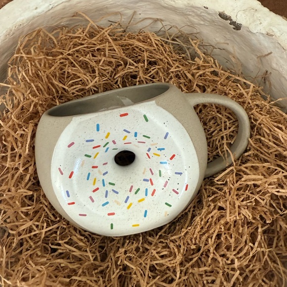 Urban Outfitters Home Donut Shaped Ceramic Mug with Sprinkles - Picture 5 of 11
